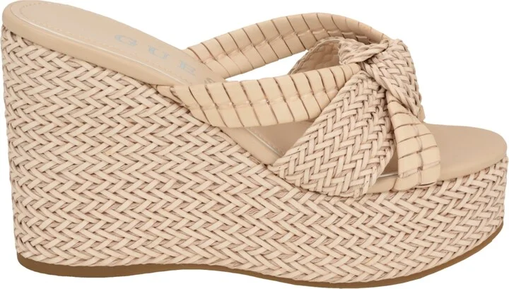 Guess Women's Eveh Knotted Jute Wrapped Platform Wedge Sandals - Image 10