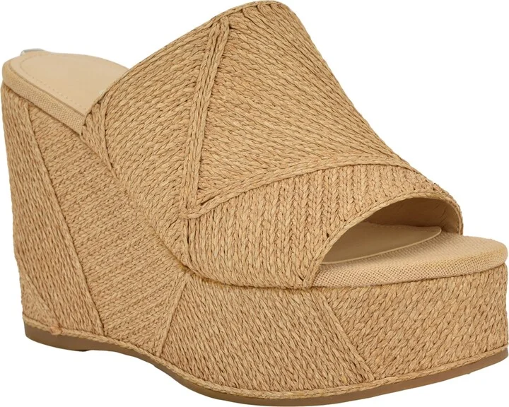 Guess Women's Evenz Woven Platform Wedge Sandals
