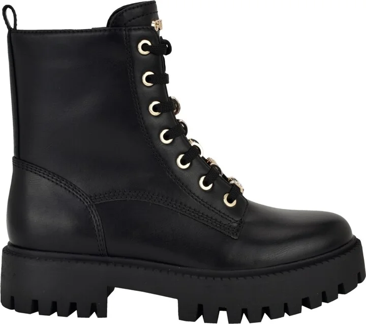 Guess Women's Fionaa Charms Lace-Up Lug Sole Combat Boots - Image 2