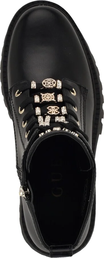 Guess Women's Fionaa Charms Lace-Up Lug Sole Combat Boots - Image 3
