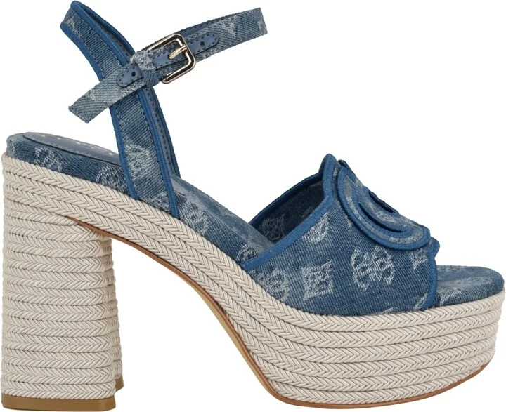 Guess Women's Formaly-g Cutout Fabric Logo Platform Espadrille Sandals - Image 6