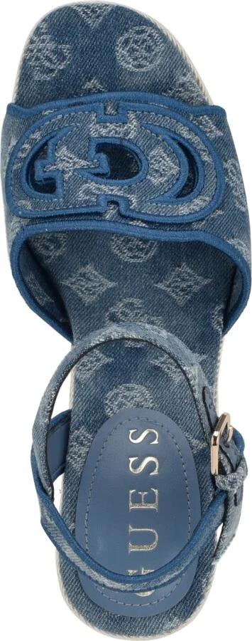 Guess Women's Formaly-g Cutout Fabric Logo Platform Espadrille Sandals - Image 8