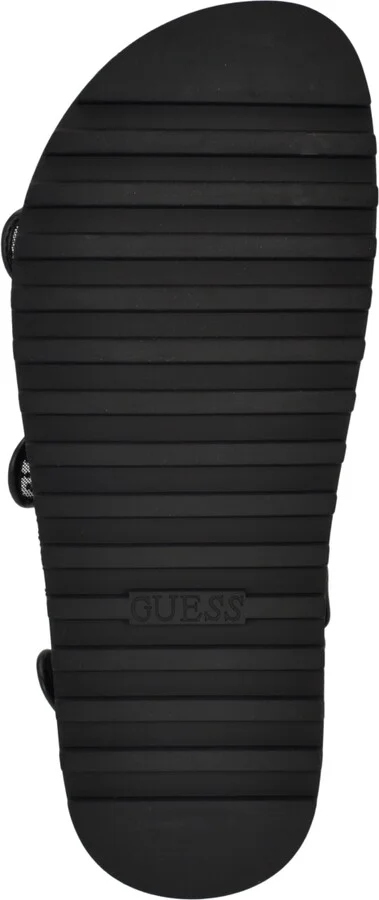 Guess Women's Frella Two Band Embellished Footbed Sandals - Black/White Rhinestone Logo Mesh - Image 5