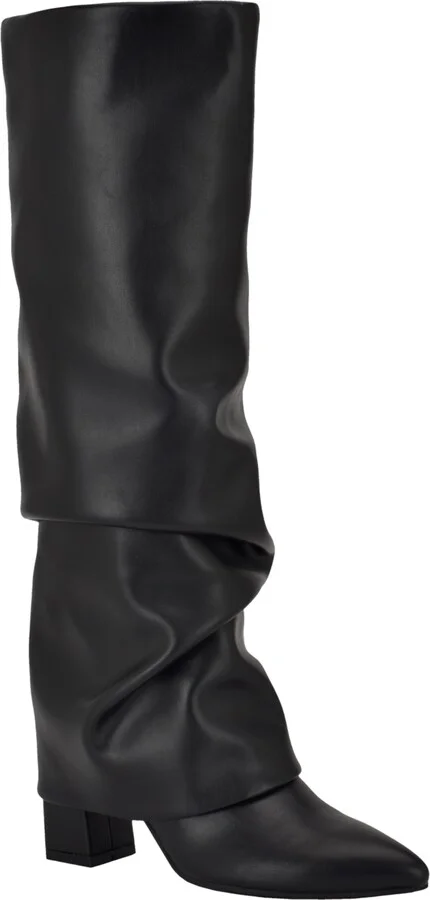 Guess Women's Geima Knee-High Foldover Slouch Tall Block Heel Dress Boots