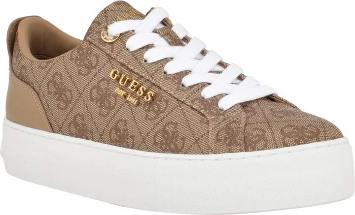 Guess Women's Genza Platform Lace Up Round Toe Sneakers