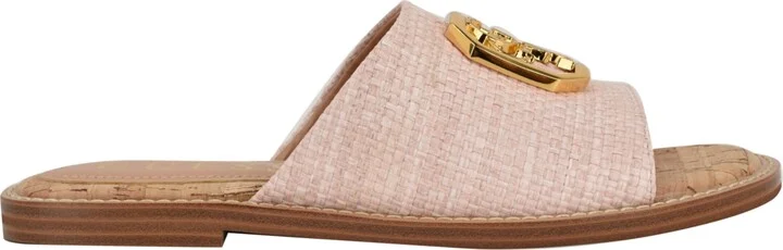 Guess Women's Graysie Quattro G Embellished Flat Sandal - Light Pink Raffia/Straw - Image 2