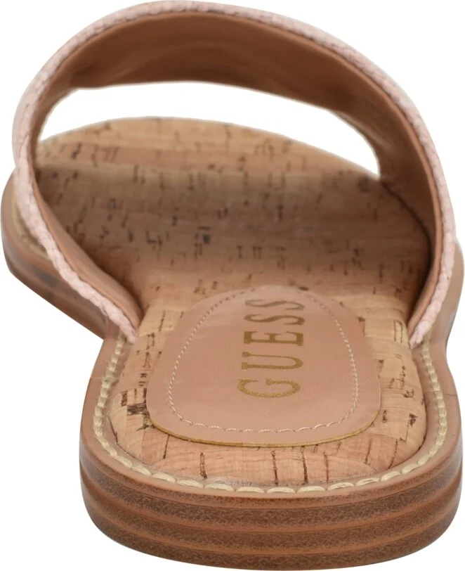Guess Women's Graysie Quattro G Embellished Flat Sandal - Light Pink Raffia/Straw - Image 3
