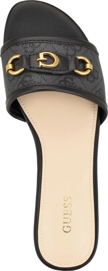 Guess Women's Hammi One Band with Logo and Hardware Flat Sandals - Image 8