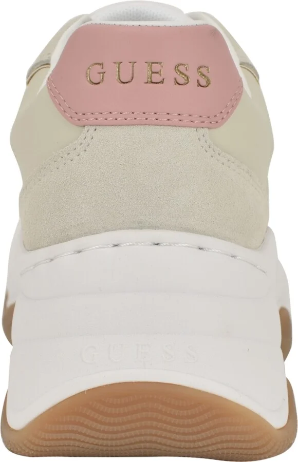 Guess Women's Happy Lace Up Chunky Outsole Retro Jogger Sneakers - White/Grey Multi - Image 3
