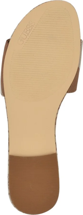 Guess Women's Harini Slip-On Logo Flat Sandals - Medium Brown/White Stripe Multi - Image 5