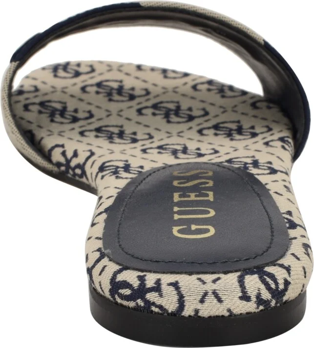 Guess Women's Harini Slip-On Logo Flat Sandals - Medium Brown/White Stripe Multi - Image 7