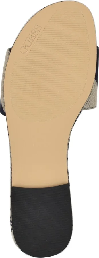 Guess Women's Harini Slip-On Logo Flat Sandals - Medium Brown/White Stripe Multi - Image 9