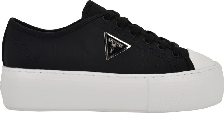 Guess Women's Joezi Triangle Logo Platform Lace-Up Sneakers - Image 6