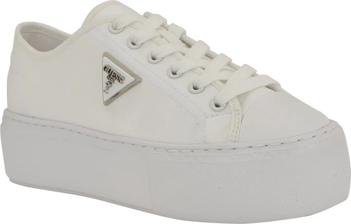 Guess Women's Joezi Triangle Logo Platform Lace-Up Sneakers