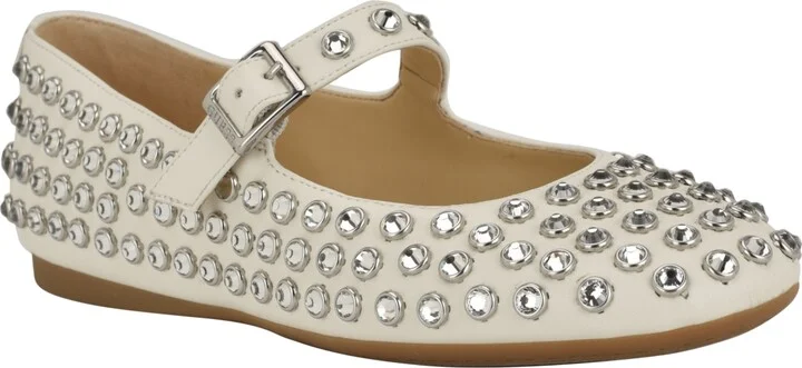 Guess Women's Kalidal Rhinestone Mary Jane Ballet Flats