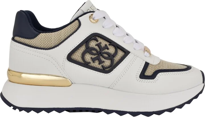 Guess Women's Koyaa Quattro G Logo Retro Jogger Sneakers - White/Navy Multi - Image 3