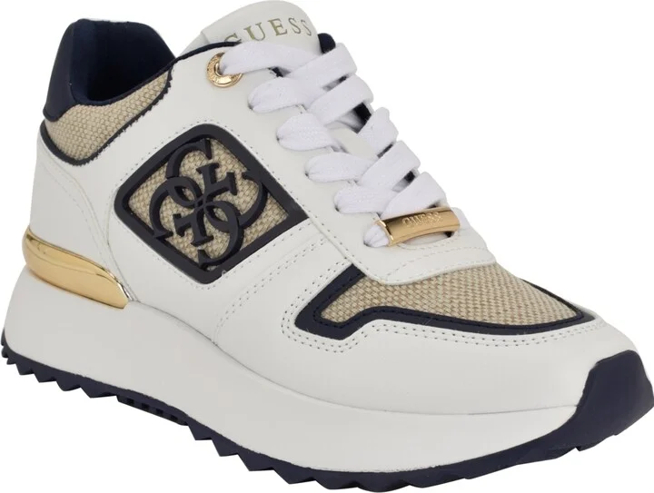 Guess Women's Koyaa Quattro G Logo Retro Jogger Sneakers - White/Navy Multi