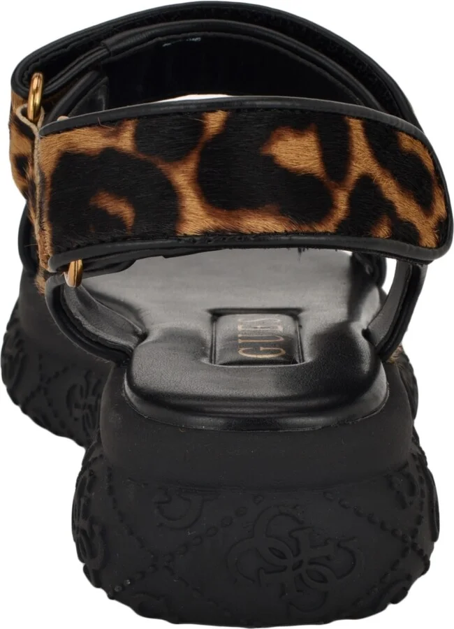 Guess Women's Lanara Quattro G Sport Platform Sandals - Black/Leopard - Image 3