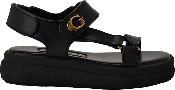 Guess Women's Lanara Quattro G Sport Platform Sandals - Black/Leopard - Image 7