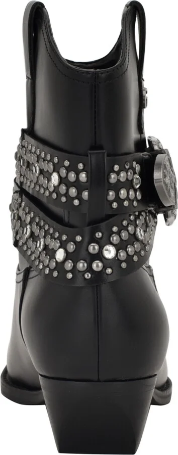 Guess Women's Lansly Embellished Buckle Western Booties - Image 3