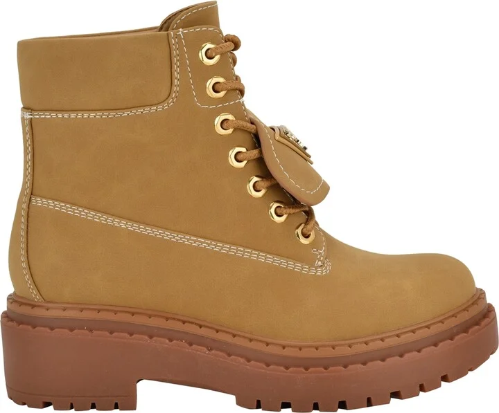 Guess Women's Leavey Logo Lug Sole Combat Boots - Image 2