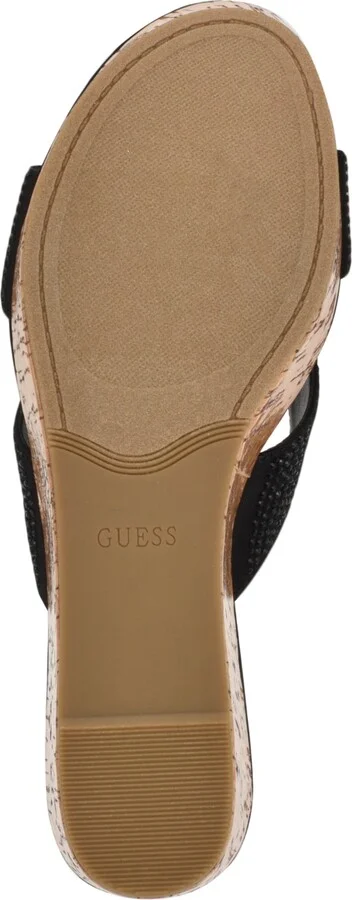 Guess Women's Lonaa Rhinestone Cork Platform Wedge Sandals - Image 9
