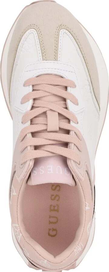 Guess Women's Luchia Fashion Forward Chunky Bottom Sneakers - White/Pink - Image 4