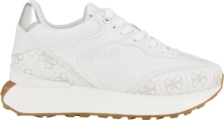 Guess Women's Luchia Fashion Forward Chunky Bottom Sneakers - White/Pink - Image 6