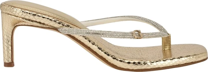 Guess Women's Mayan Rhinestone Thong Kitten Heel Sandals - Image 6
