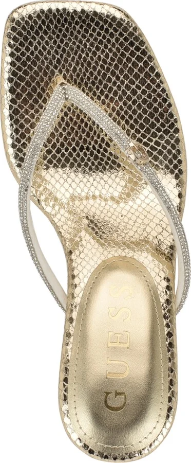 Guess Women's Mayan Rhinestone Thong Kitten Heel Sandals - Image 8