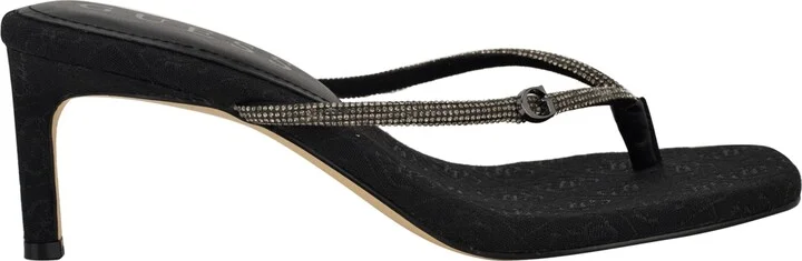 Guess Women's Mayan Rhinestone Thong Kitten Heel Sandals - Image 10