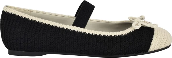 Guess Women's Maysa Crochet Knit Mary Jane Flats - Black/White - Image 2