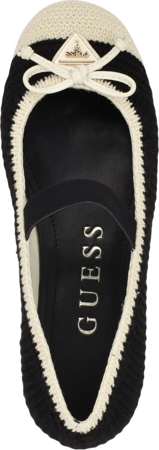 Guess Women's Maysa Crochet Knit Mary Jane Flats - Black/White - Image 4