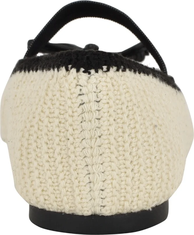 Guess Women's Maysa Crochet Knit Mary Jane Flats - Black/White - Image 8