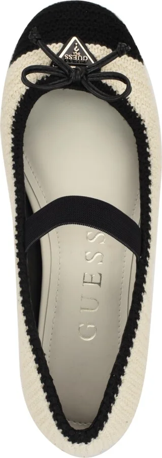 Guess Women's Maysa Crochet Knit Mary Jane Flats - Black/White - Image 9