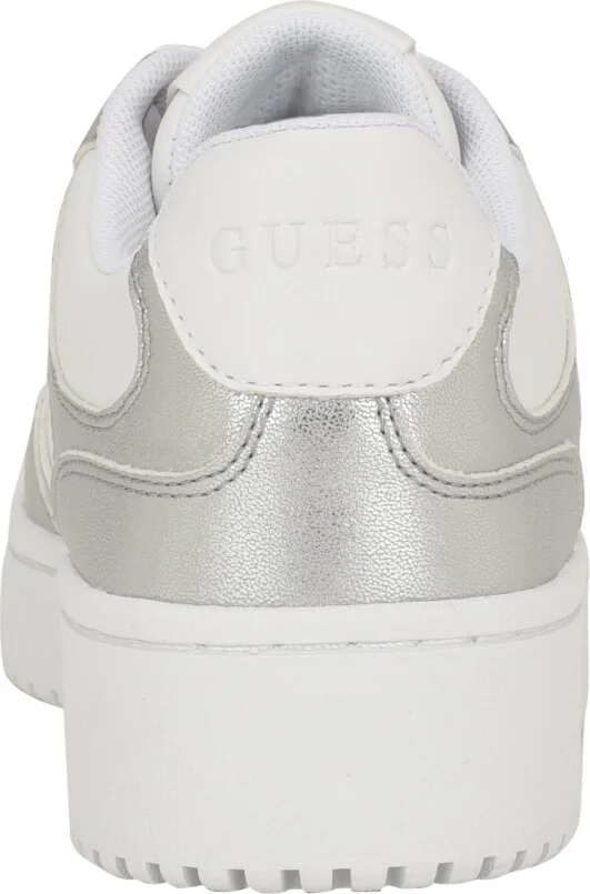 Guess Women's Miram Platform Lace-Up Court Sneakers - White/White - Image 8