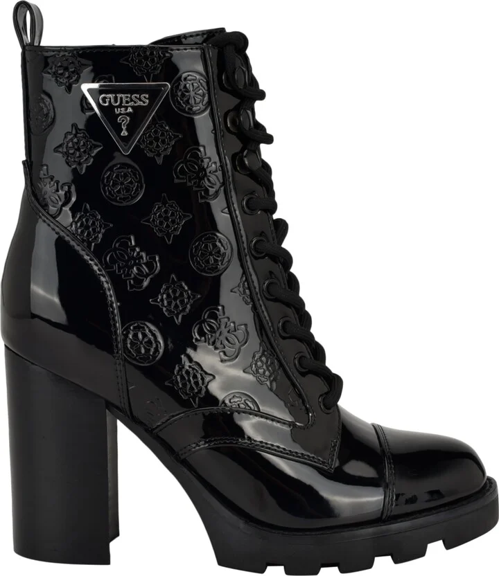 Guess Women's Neadyn Heeled Lug Sole Lace Up Hiker Booties - Image 2