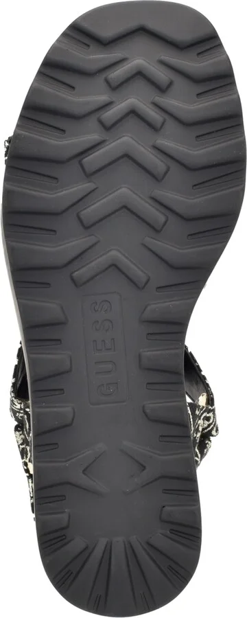 Guess Women's Ocilia Quattro Logo Sport Eva Wedge Strappy Sandals - Black, White Logo - Image 5
