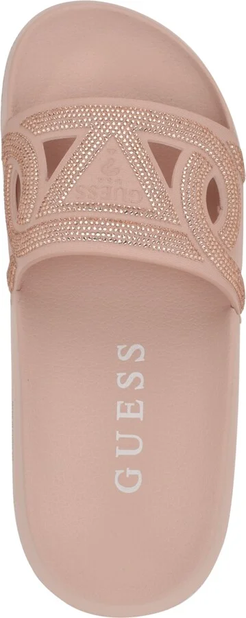 Guess Women's Payca Rhinestone Eva Pool Slide Sandals - Image 4