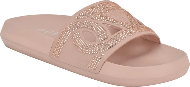Guess Women's Payca Rhinestone Eva Pool Slide Sandals