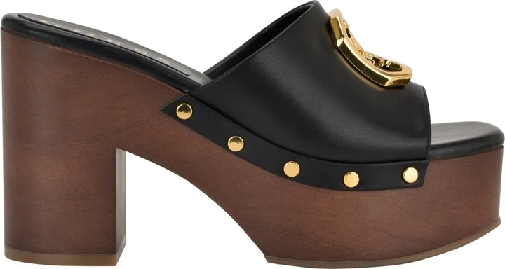Guess Women's Qisha Quattro G Studded Block Heel Platform Sandals - Image 2