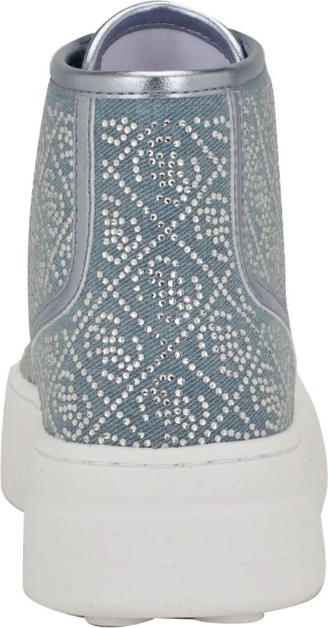 Guess Women's Queenly Rhinestone Embellished High Top Sneakers - Image 3
