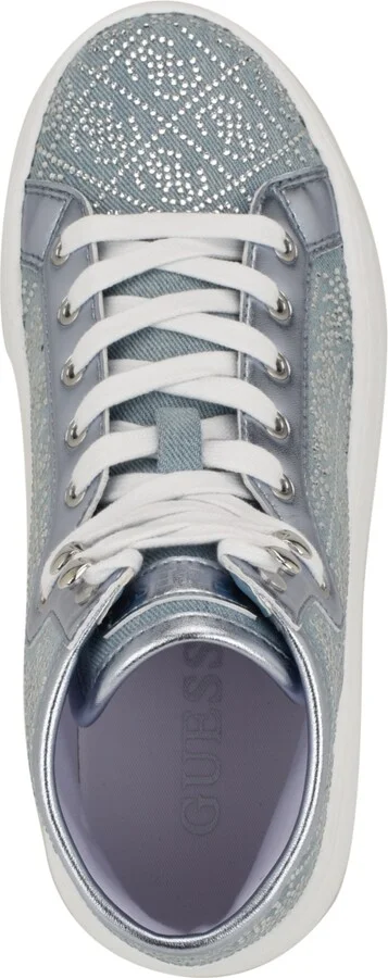 Guess Women's Queenly Rhinestone Embellished High Top Sneakers - Image 4