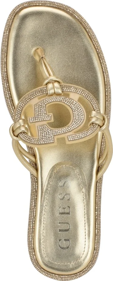 Guess Women's Saima G Cutout Rhinestone Flat Sandals - Image 4