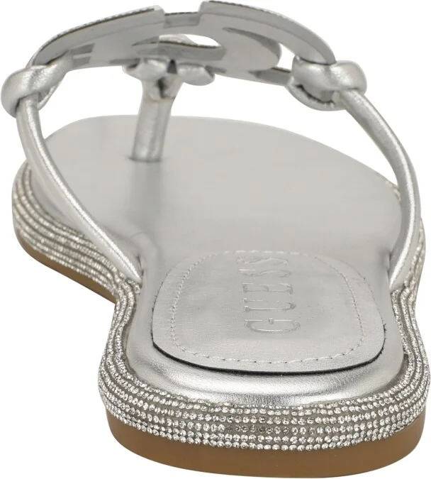 Guess Women's Saima G Cutout Rhinestone Flat Sandals - Image 8