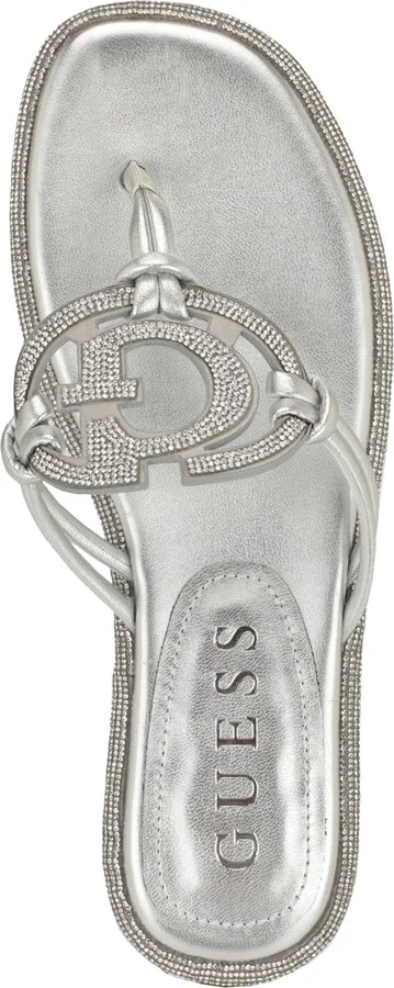 Guess Women's Saima G Cutout Rhinestone Flat Sandals - Image 9