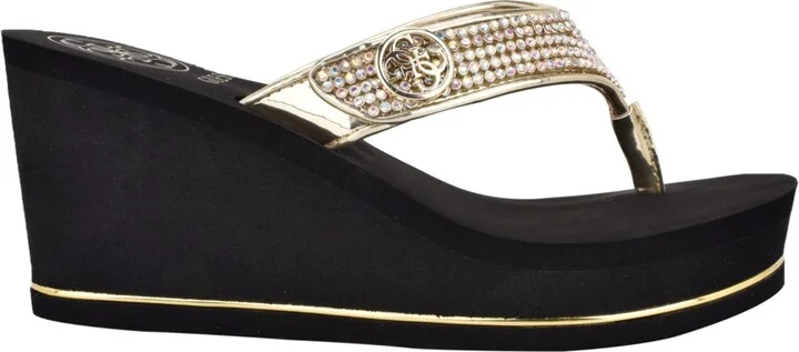 Guess Women's Sarraly Eva Logo Wedge Sandals - Image 6