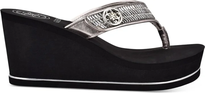 Guess Women's Sarraly Eva Logo Wedge Sandals - Image 7