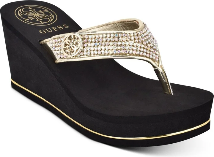 Guess Women's Sarraly Eva Logo Wedge Sandals