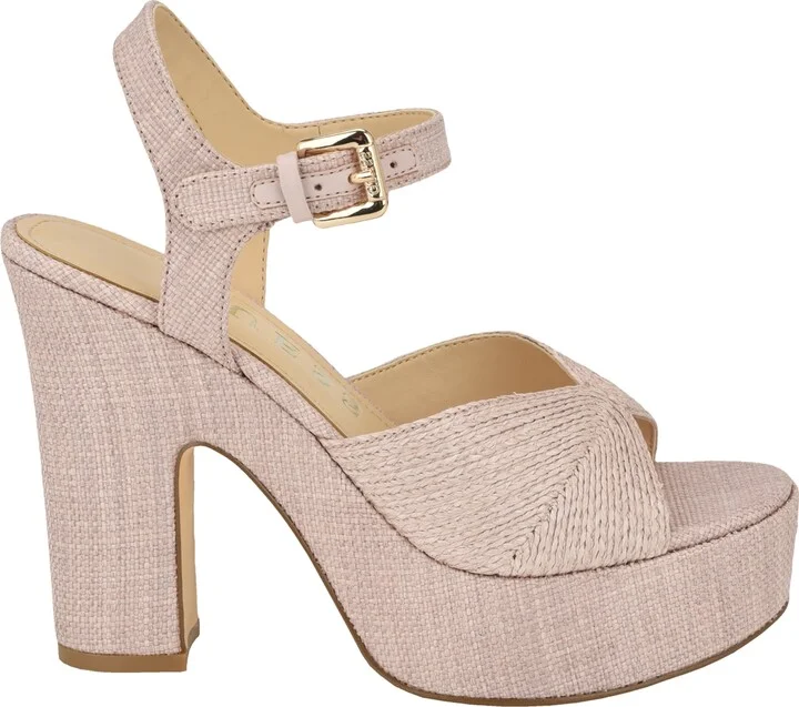 Guess Women's Saylin Woven Block Heel Platform Sandals - Image 2